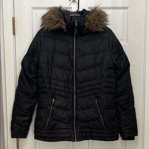 Columbia Black Duck Down Feathers Outdoor Winter Jacket - Size Large